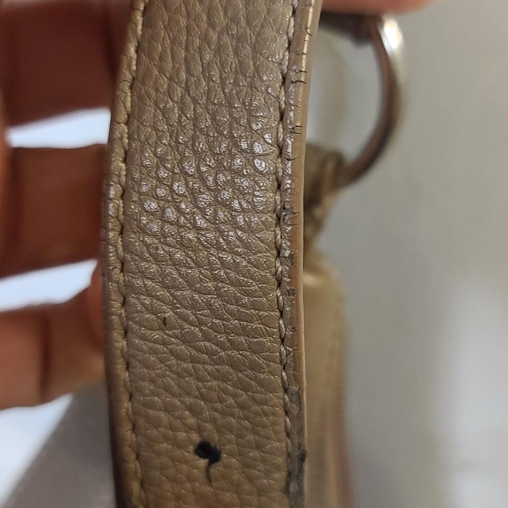 Vintage Giani Bernini Taupe Leather Shoulder Bag - Picture 8 of 8